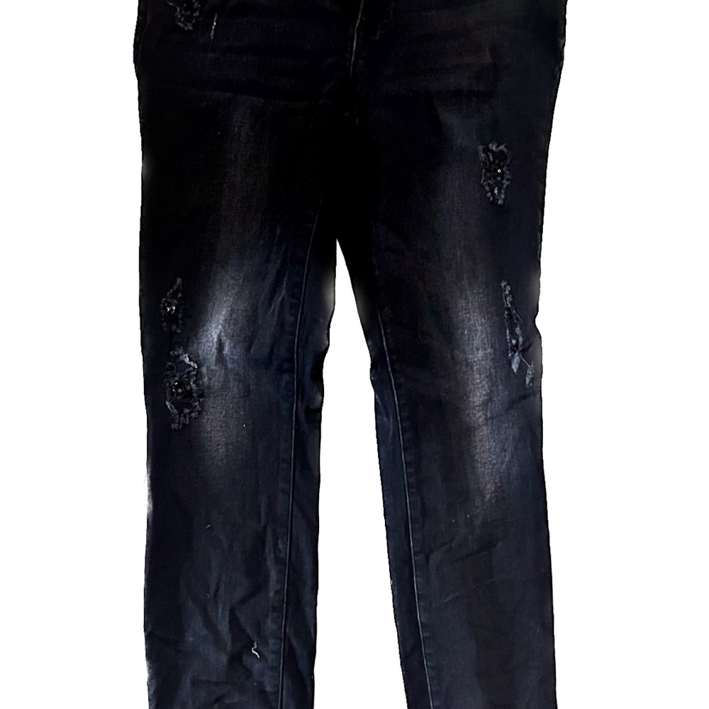Tommy Hilfiger Black skinny jeans with sequin patches